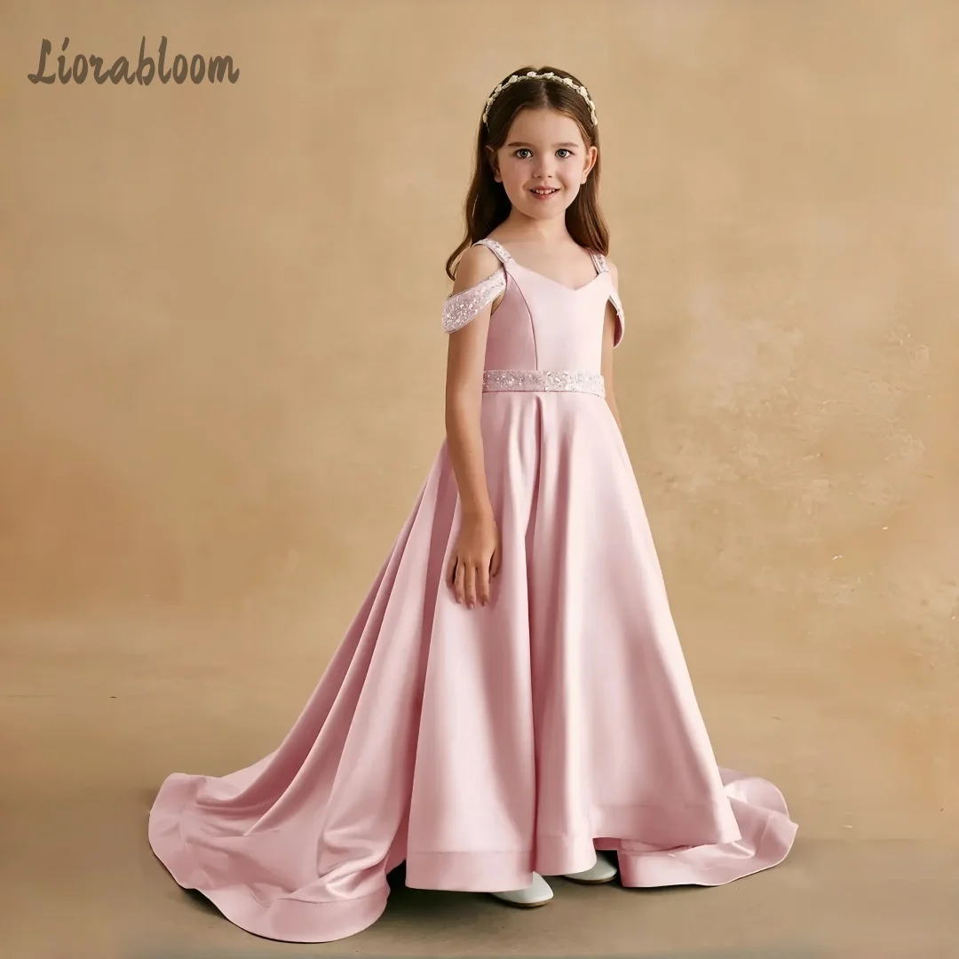 

Customized Flower Girl Dress Elegant A-Line Long Formal Full-Skirted Evening Dress Wedding Party Attire свадебное платье