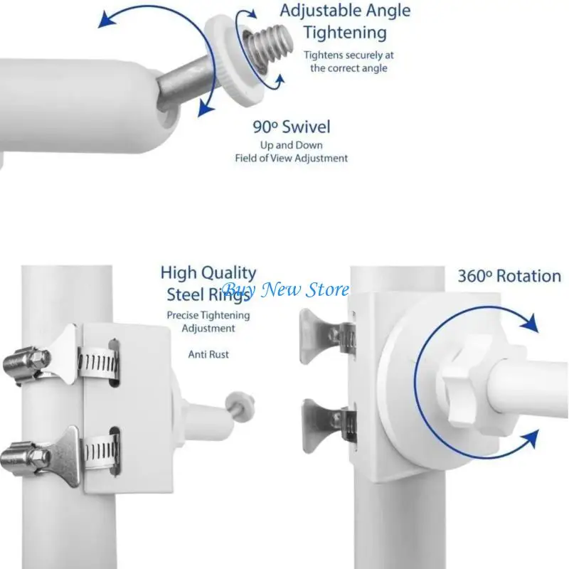 حامل الكاميرا الحديدي عالي التحمل 20CE مع ميزات قابلة للتعديل للتركيب الخارجي الآمن على الأعمدة والهياكل الرأسية #3