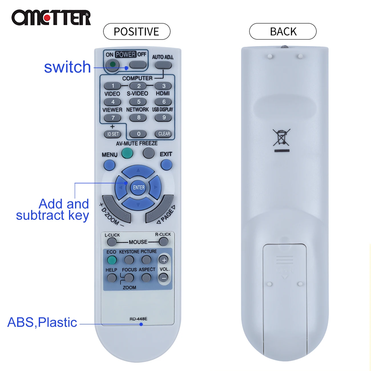 Mando a distancia para proyector NEC, nuevo mando a distancia RD-448E, para M260W, M260X, M300WS, M300XS, NP-M260W, P350W, P350X, VT470, VT480