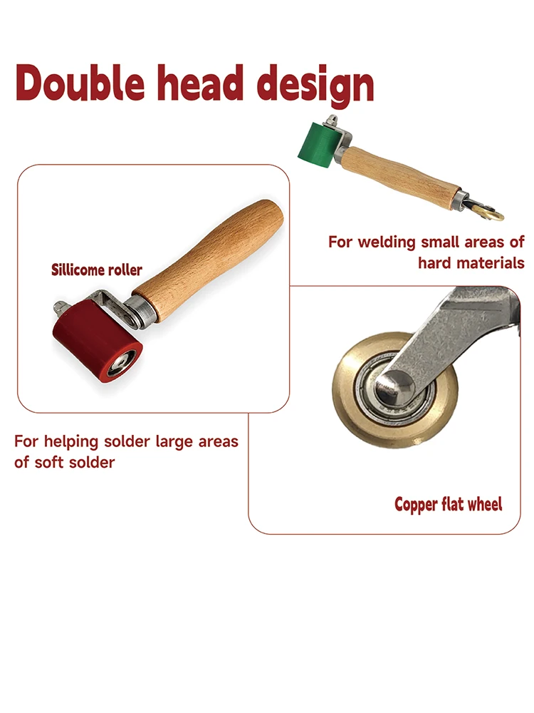 40mm Silicone Hand Pressure Roller High Temperature Resistant Welding Tool Silicone Pressing Roller Welding Accessories