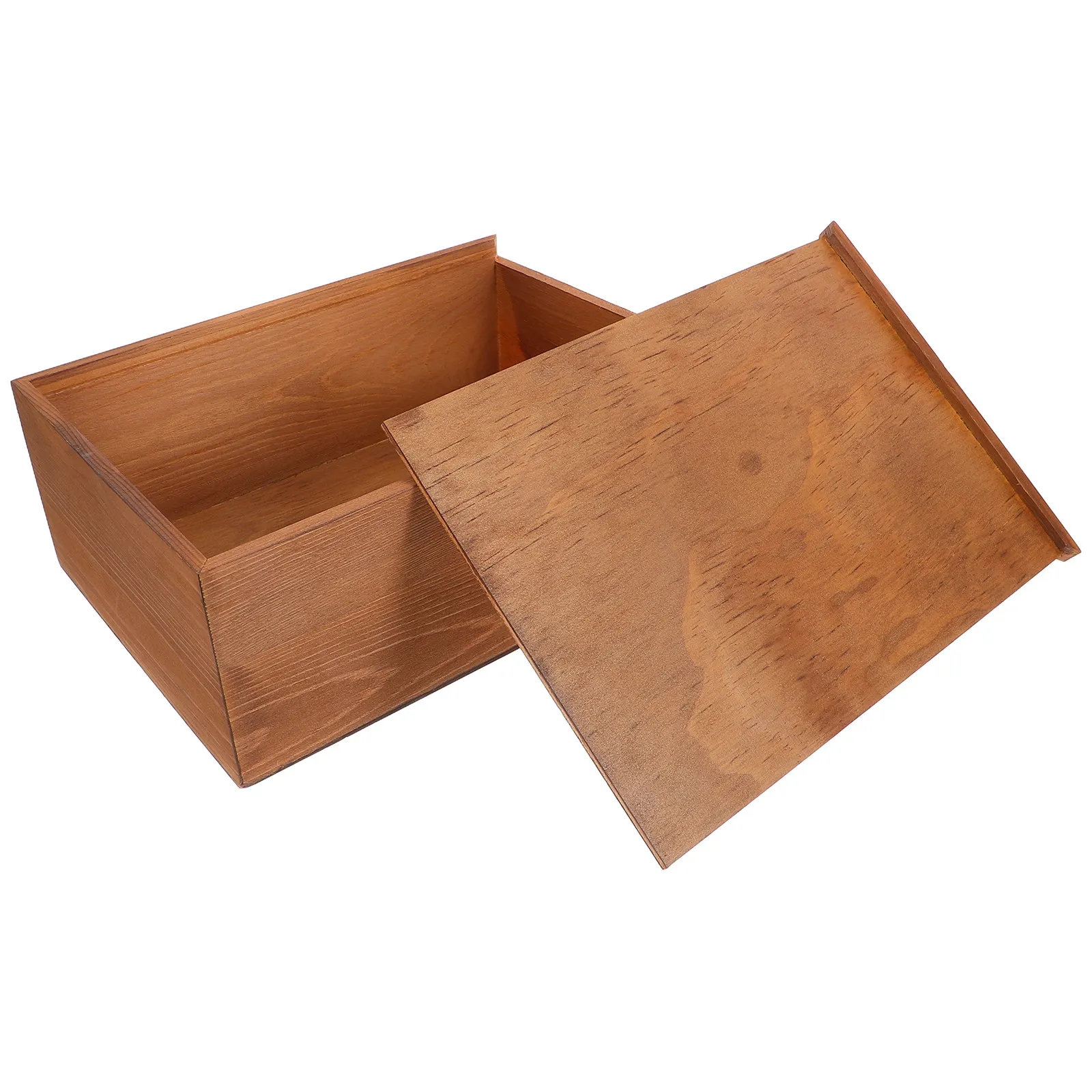 

Vintage Wooden Storage Box Retro Rectangle Decorative Jewelry Box with Pull-Out Drawer for Stamps Keepsakes Treasures Gift