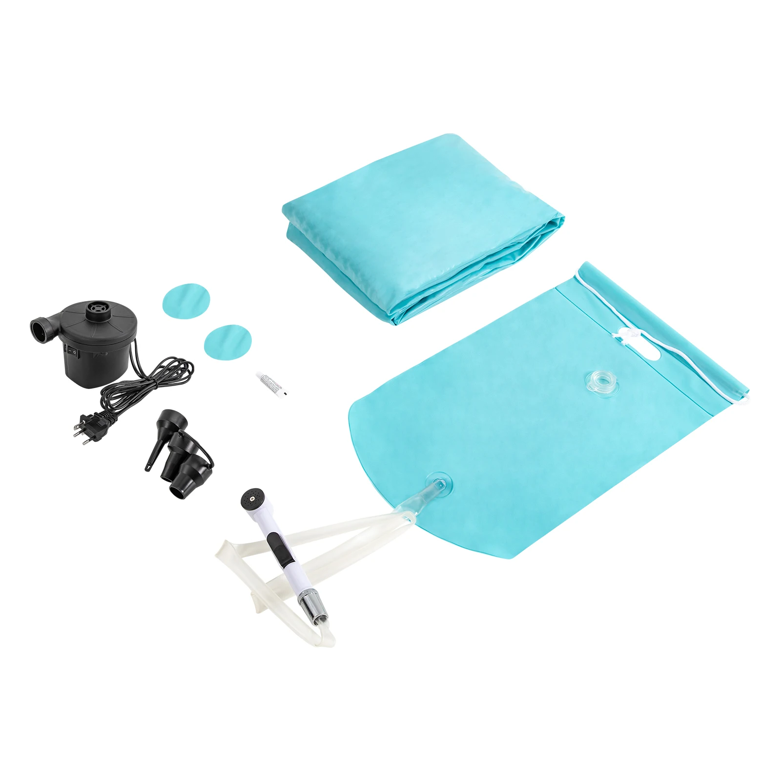 PVC Patienten-Duschbett, faltbares Patienten-Bade- und Waschbett, 8-10L Kapazität, aufblasbare Badewanne, Duschbett für Behinderte, 60s Inf – Detail 13