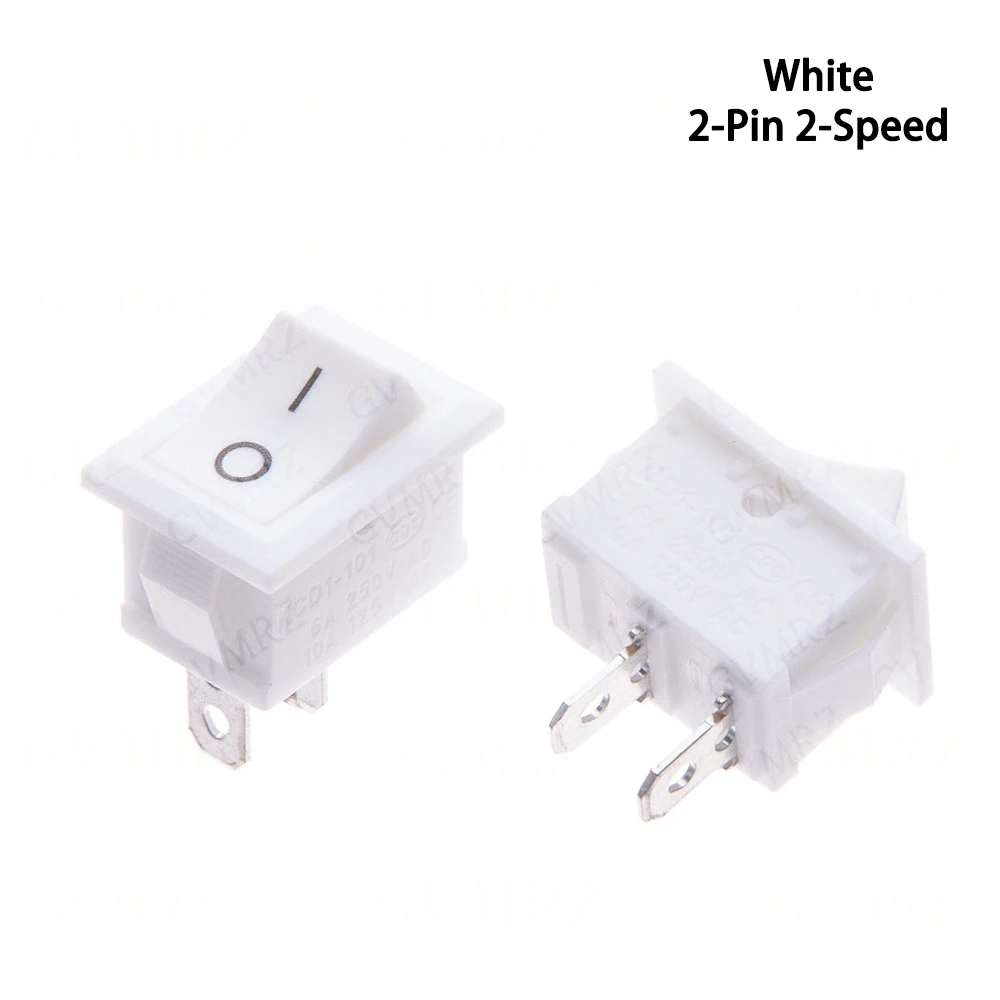 10PCS KCD01-117S 15x21 KCD01 15*21mm 2Pin Power Switch Black ON/OFF SPST Panel Mount Rocker Switch AC 6A/250V Integrated circuit