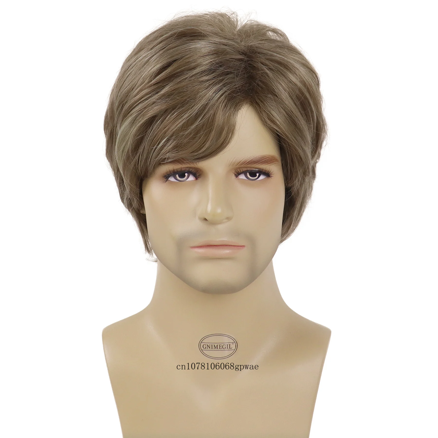 Synthetic Short Wig with Bangs for Men Male Natural Soft Breathable Fake Hair Father Gifts Old Men Wigs Daily Costume Party Use