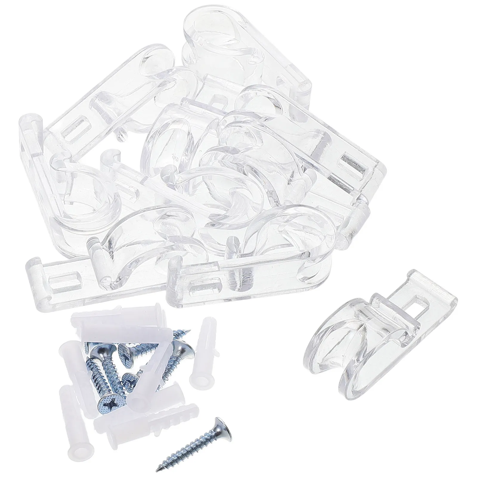 20Pcs Clear Crystal Curtain Hooks for Roller Shades Roman Blinds Vertical Blinds Beaded Chain Retainer Sturdy Safety Cord Holder