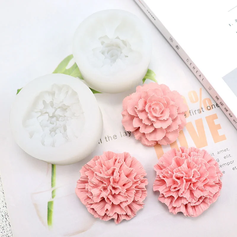 Carnation Silicone Mold Car Decoration Flower Mold Homemade Aromatherapy Plaster Mold Handmade Soap Mold Diy Diffused Stone Mold