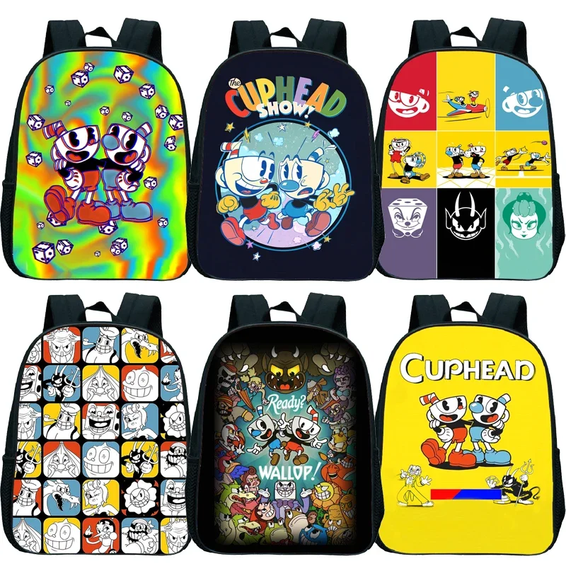 

CUPHEAD Kids Kindergarten Backpack Baby Girls Boys Mochilas Mini Cartoon Pattern Knapsack Toddler Children Anime Rucksack