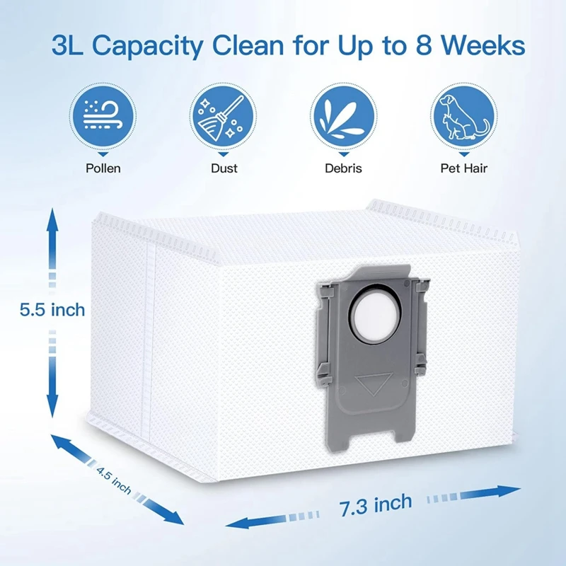 استبدال أكياس الغبار ل Roborock ، فراغ الذاتي فارغة قفص الاتهام ، تعزيز ، S8 زائد ، S8 برو الترا ، S7 Maxv الترا ، Q5 ، Q5 + ، Q7 + ، Q7 ماكس زائد