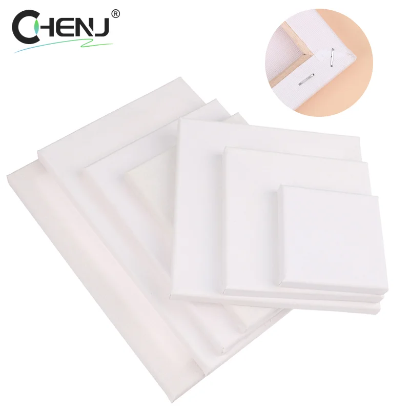

1PC White Blank Square Artist Canvas For Oil Painting On Canvas, Acrylic Watercolor Oil Paint With Wood Frame As Primer