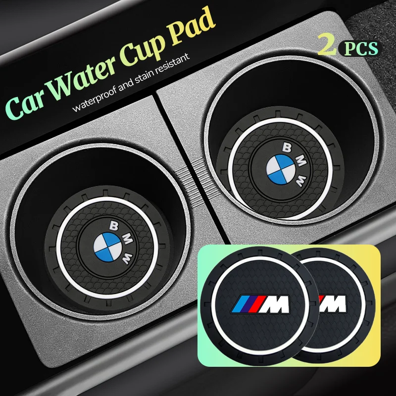 2Pcs Car Water Cup Bottle Holder Anti-slip Pad Mat Silica Gel for BMW M E30 E34 E36 E39 E46 E52 E53 M3 M5 M6 F01 F20 POWER X3 X5