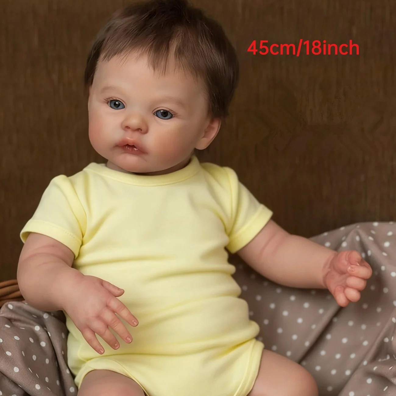 BZDOLL Cloth Body 18 Inch 45 CM Reborn Baby Doll Toy Lifelike Lovely Doll Handmade Birthday Gift Play House Toy