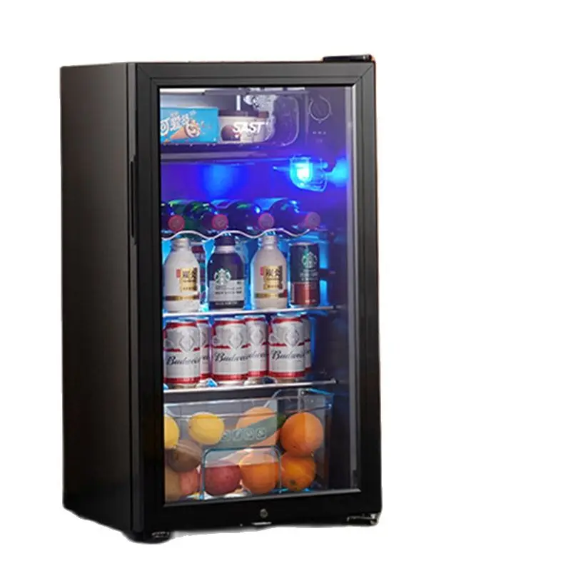 Bar Freezer Small Household Refrigerator Living Room Office Tea Hotel Beverage Display Cabinet Wine Cabinet Safety Lock Free