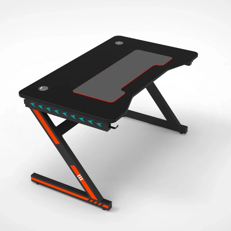 Hot sales Factory Custom Led Light Office Computer Table Picture Black RGB Cheap Gaming Desk Corner Computer Desk for Gaming PC view 2