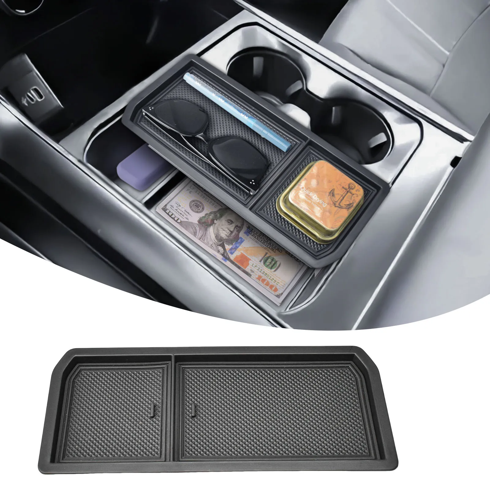 

Center Console Adapter Lid/Cover for Ford F150 2021-2024 2025 Adapter Insert Tray Middle Center Console Pocket Cover Storage Box