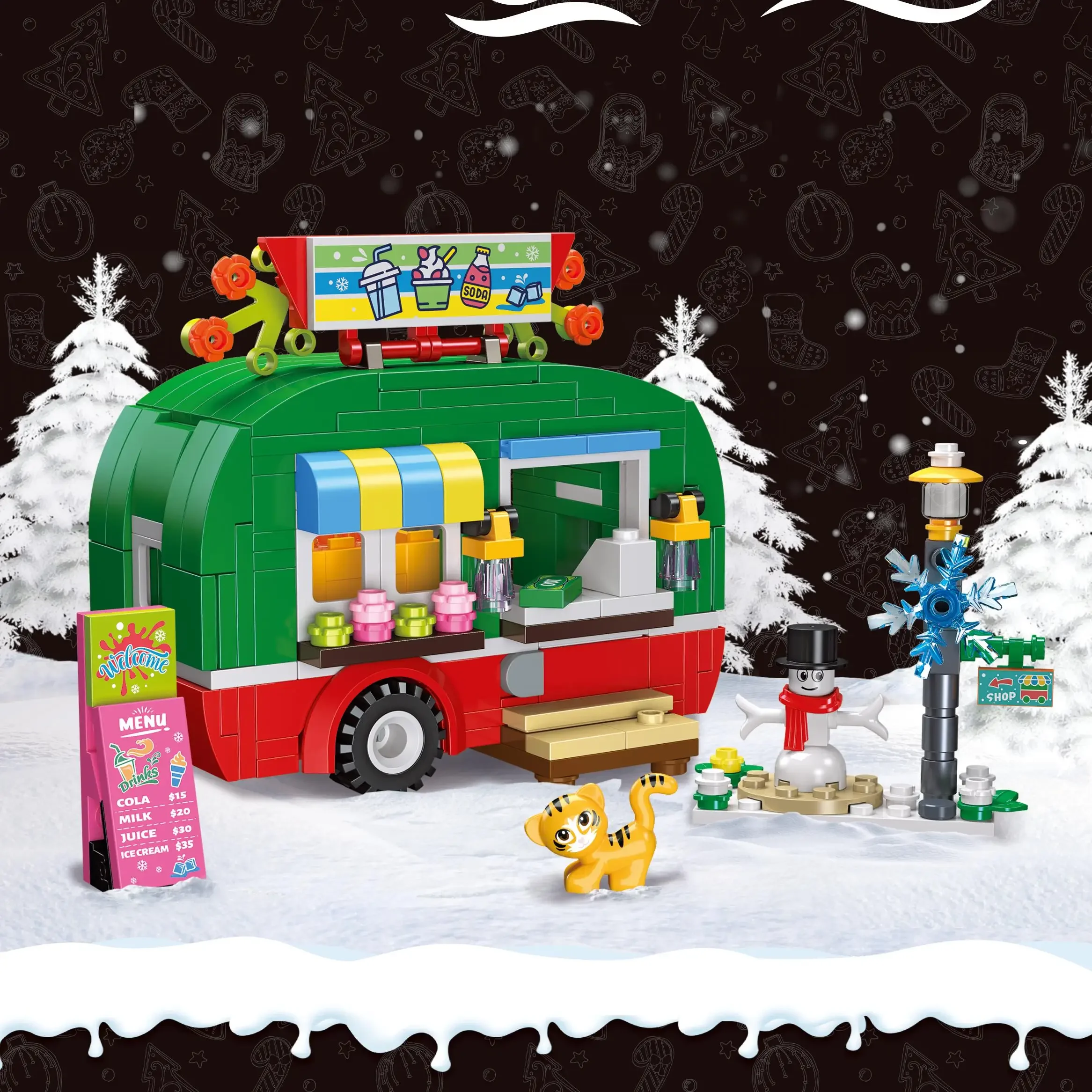 MOC DIY 2025, Weihnachtsblöcke, Geschenkprodukt, personalisiertes Familienspielzeug, Frohe Weihnachten, Festival, Party ﻿