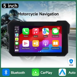 5 inch motorcycle screen GPS navigation multimedia player wireless CarPlay Android Auto IPX7 waterproof screen Bluetooth
