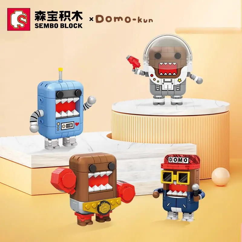 SEMBO BLOCK New Product Trend Play Domo Kun Building Block Cartoon Boxer Astronaut Expert Puzzle Assembly Toy Birthday Gift