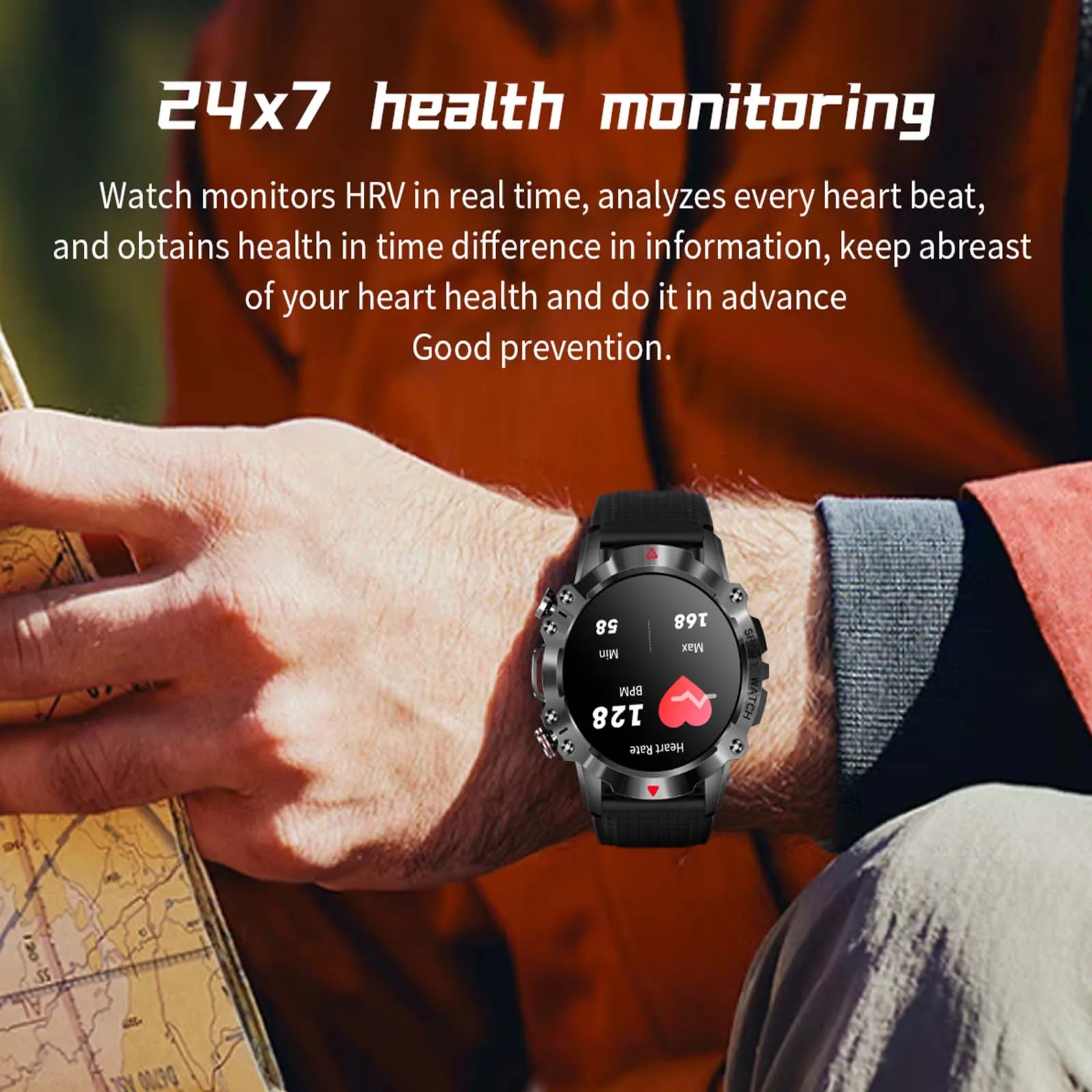 EIGIIS New Military Smart Watch for Men 1.39" HD Bluetooth Call Smartwatch IP68 Waterproof Fitness Tracker Watch with Heart Rate