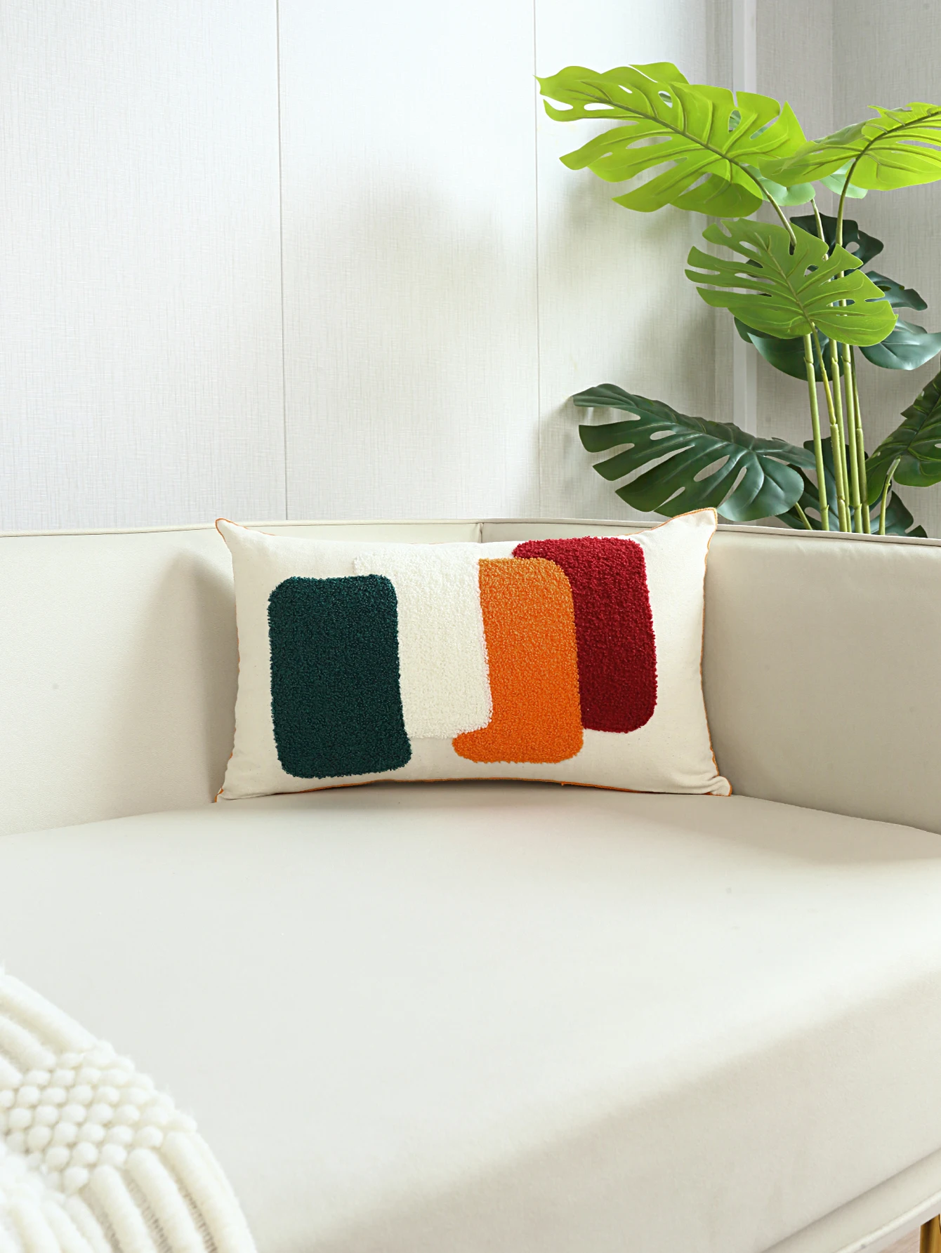 1pc, Square towel Throw Pillow Case, Geometric Square Cushion Case, Decorative Pillow Cover For Living Room Bedroom Couch Sofa