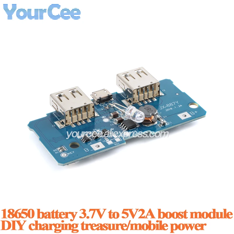 5V 2A 1A 모바일 보조 배터리 충전 모듈 리튬 이온 18650 배터리 충전 보드 LED 표시등 5V 200mA 태양광 패널 PCB
