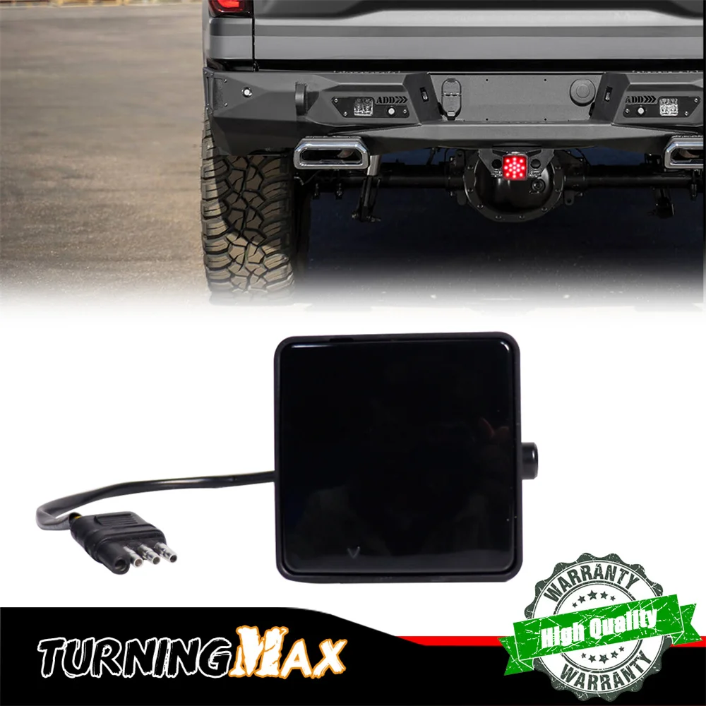 Smoked /Red Lens 15-LED Red LED Tail/Brake Light Rear Fog Light For Pickup,Trucks,SUV,Jeep with Class III 2' X 2' Hitch Receiver
