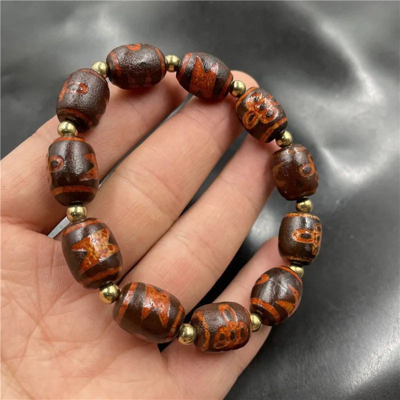 Tibetan Retro Five-Eye Old Beads Agate Bracelet