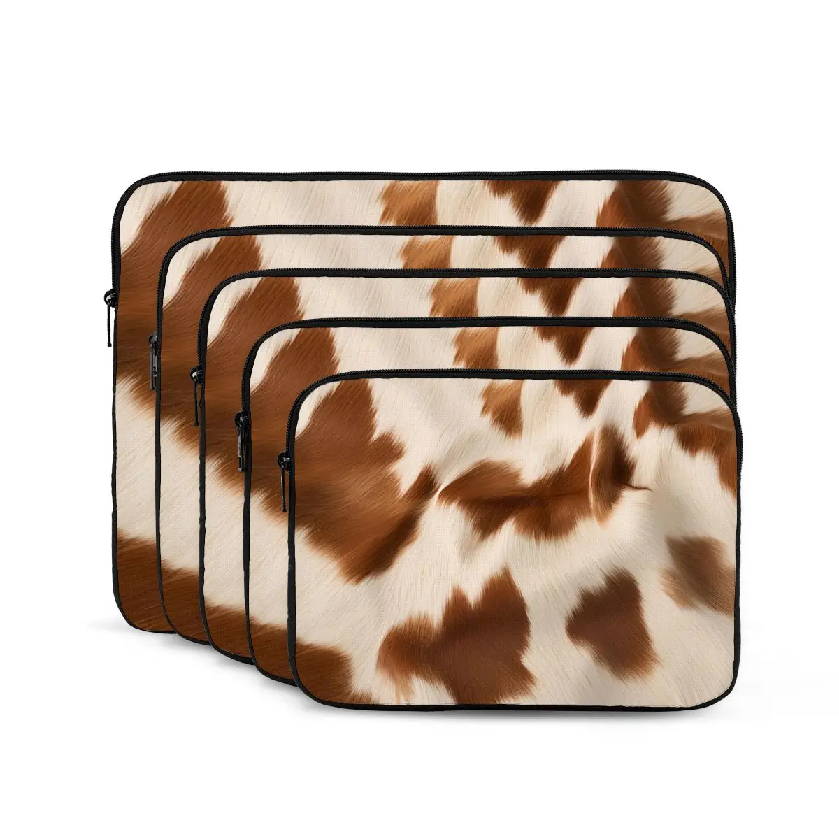 Stylish Cow Fur Cowhide Texture Cow Skin Print Patter Notebook Laptop Bag  For Macbook Air Pro Tablet Shockproof Case Bag