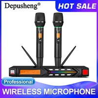 Juego de micrófono inalámbrico profesional DEPUSHENG R7 UHF equipo profesional de puesta en escena para eliminar el ruido