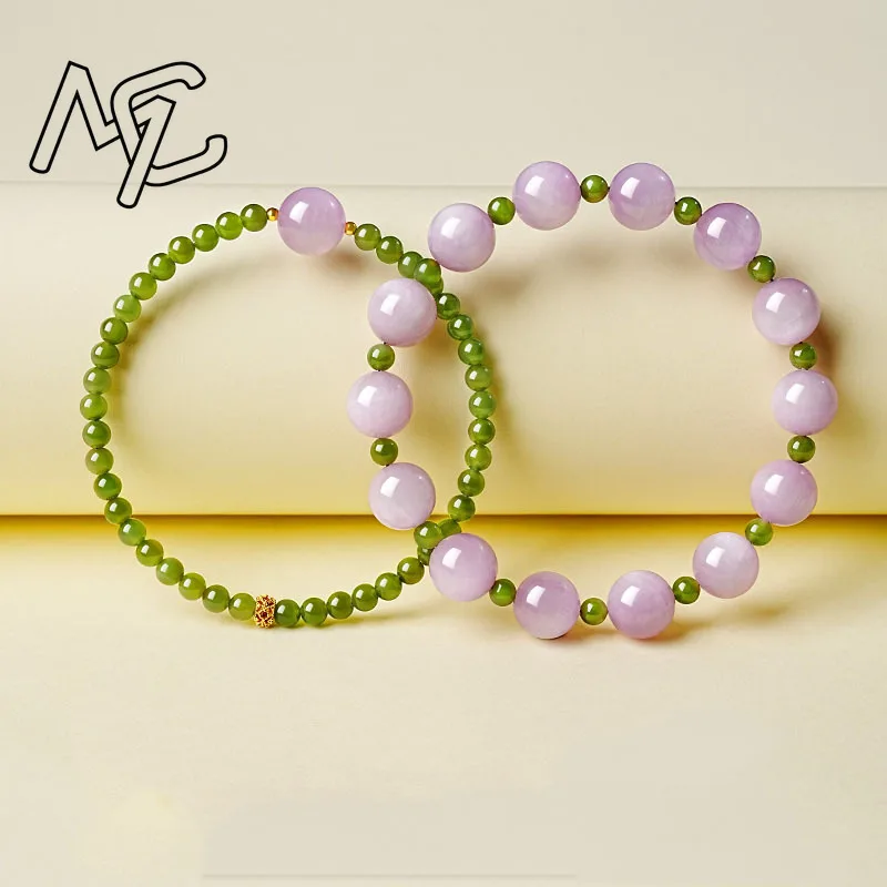 Natural Real Quartzite Purple Beads Bracelets Amulet Jewelry Bangle Talismans Vintage Accessories Carved Gemstone Gifts view 4