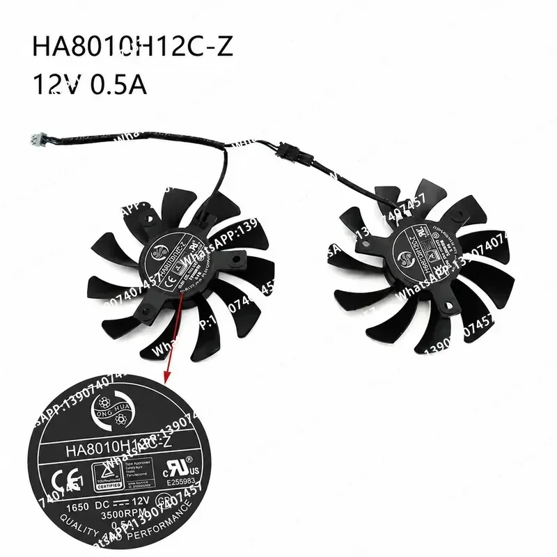 For MSI GTX 1650 Super VENTUS XS Graphics Card Cooling Fan Replacement HA8010H12C-Z