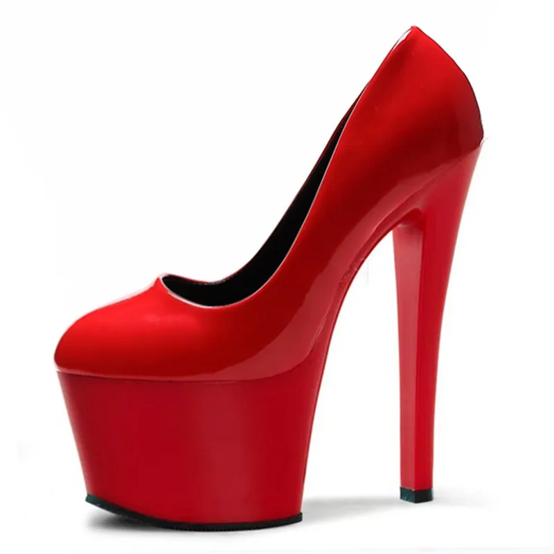 

Special offer single shoes 17cm super high heels model show round head paint and ankle new shoes
