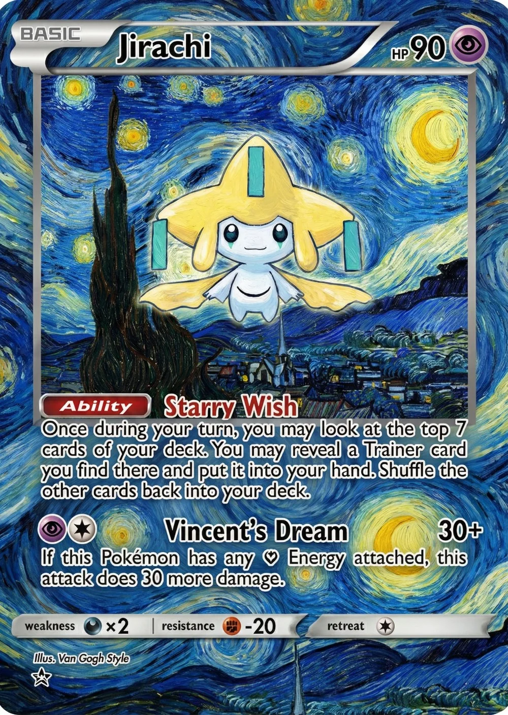 5Pcs Pokemon Cards Smeargle Snorlax Sunflora Jirachi Van Gogh Post Impressionism Series PTCG Cards Game Rare Holo Pokemon Cards view 6