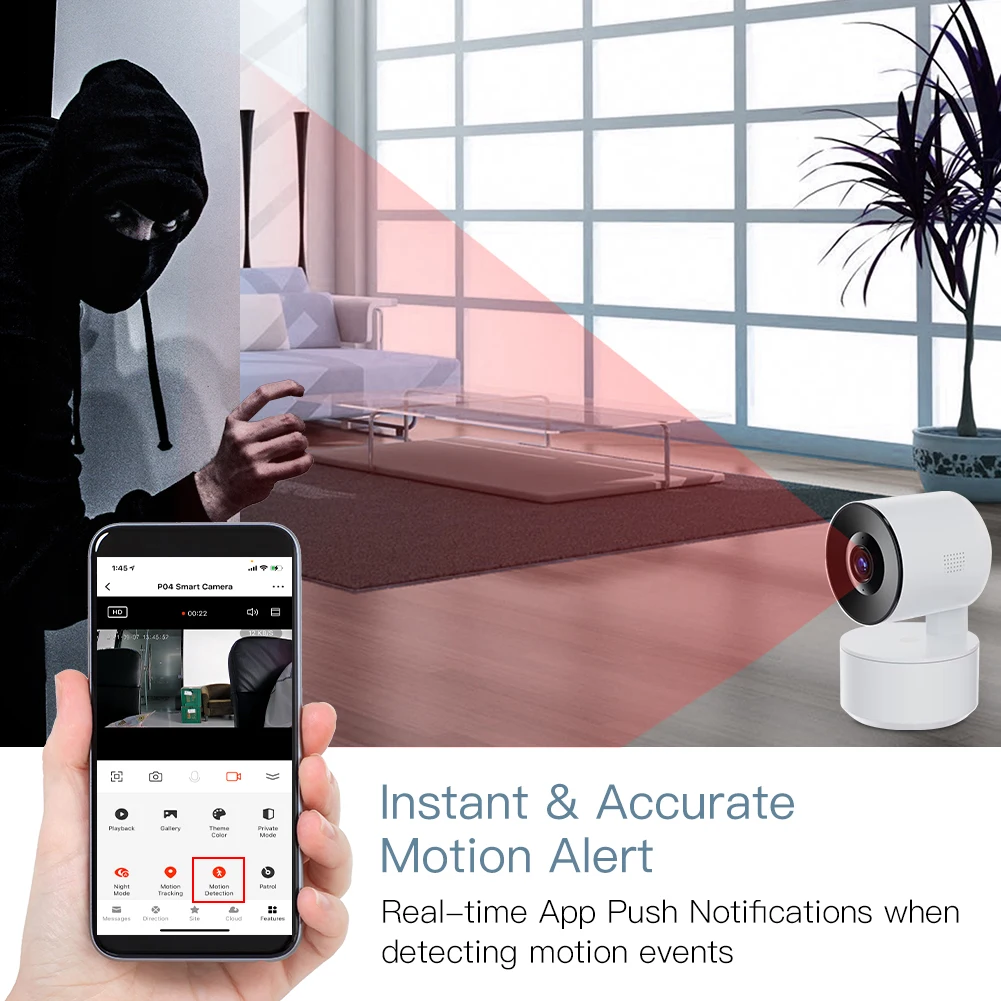 MOES Tuya PTZ WiFi IP Camera Smart Automatic Tracking 1080P Wireless Security Camera AI Human Detection Remote Control