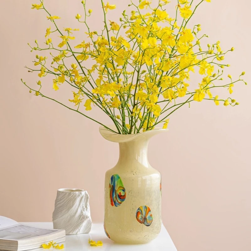 New Type of Psychedelic Painted Glass Vase, Dining Table Decoration, Flower Arrangement Vase, Room Aesthetic Decoration