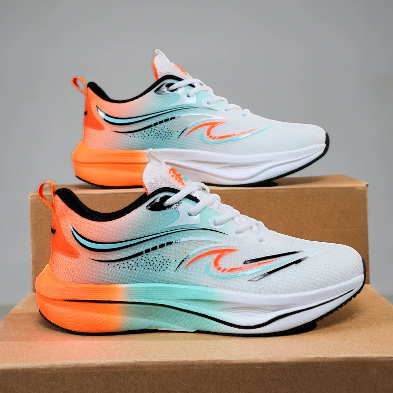 

New Men's Comfortable Running Shoes - Gradient Striped Trendy Four Seasons Outdoor Training Sneakers