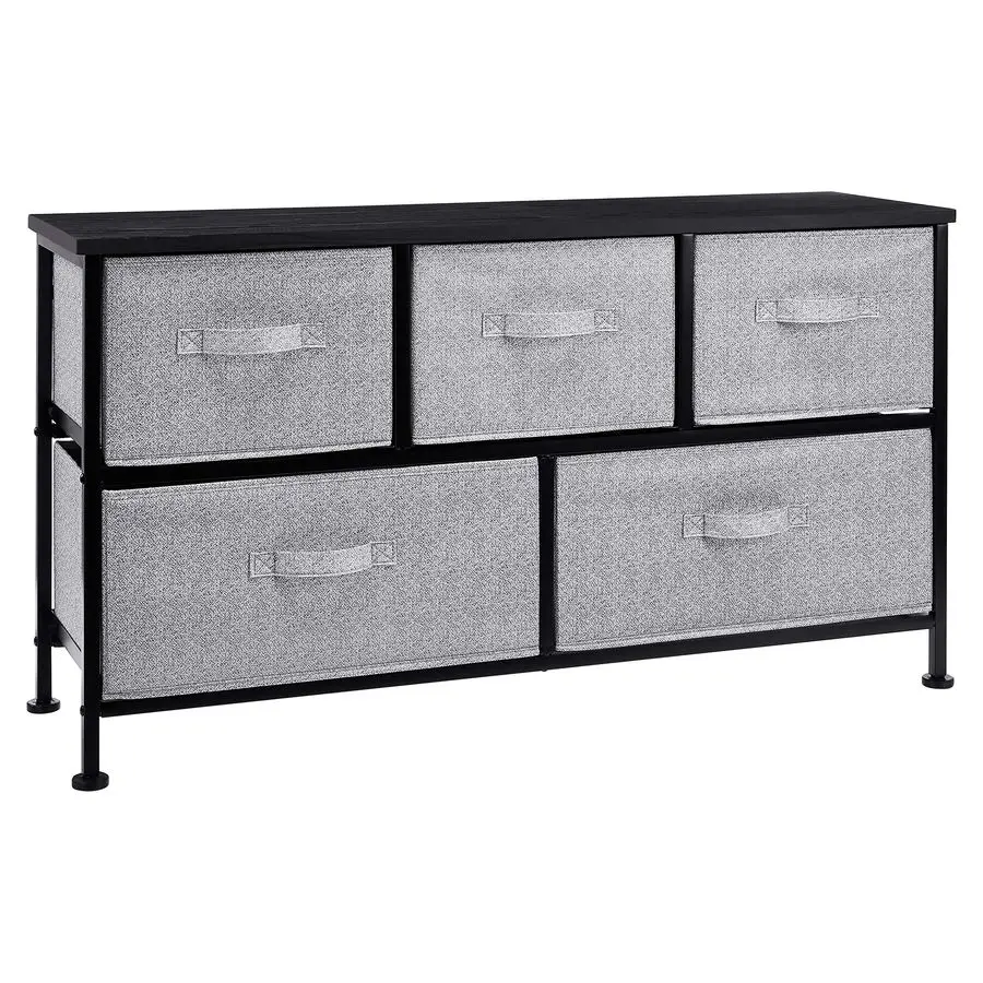 

Extra Wide Fabric 5Drawer Storage Organizer Unit for Closet, Black