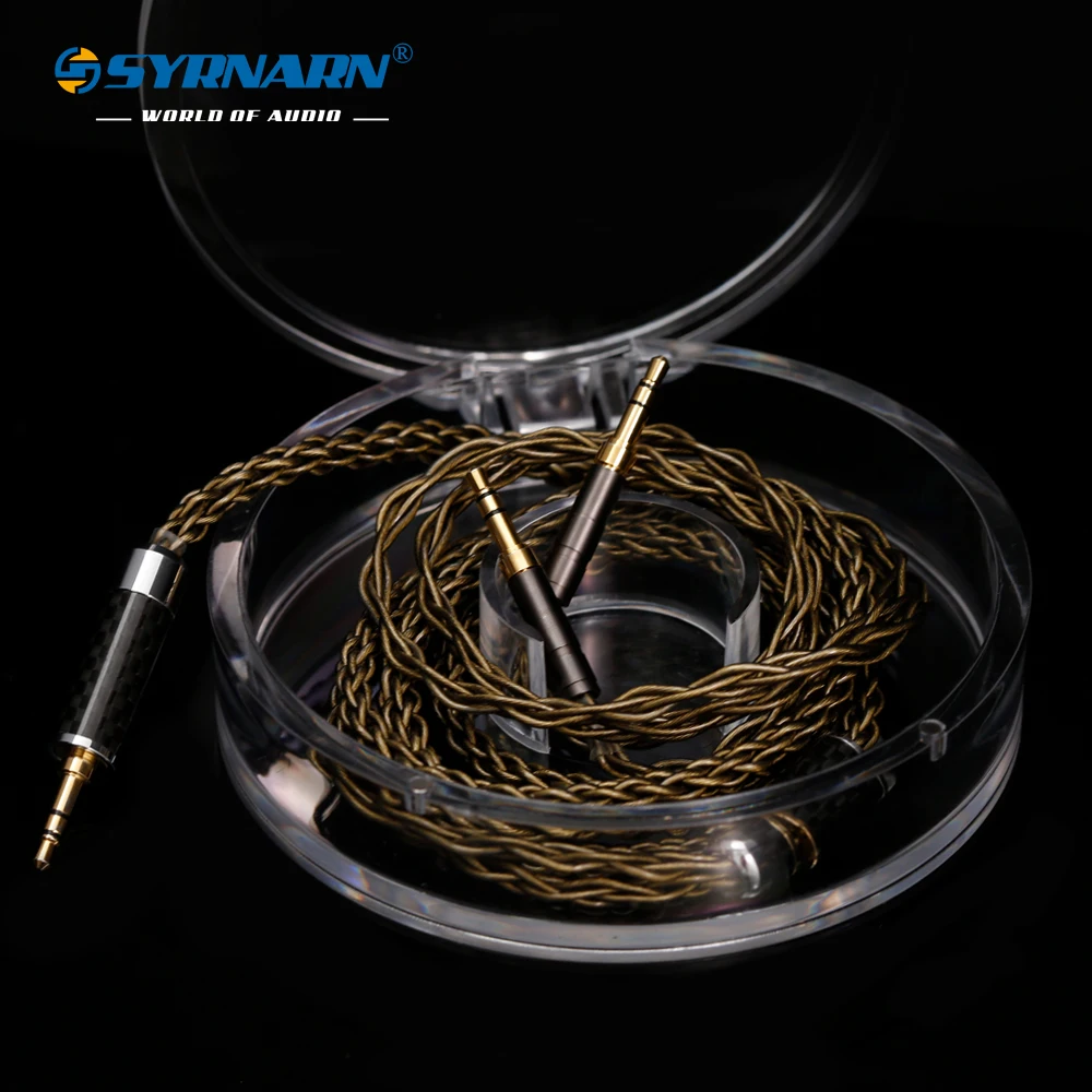 SYRNARN 6N Single Crystal Copper Headphone Cable 1 to 2 Jack Dual 3.5/2.5/4.4mm Balanced Cable Hybrid Upgrade XLR 2m 3m Cable