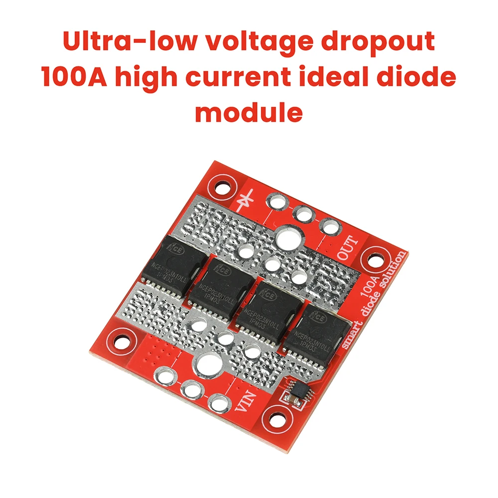 100A Ultra Low Dropout High Current Ideal Diode Module No Ground No Forward Volt Limit Anti-reverse Anti-backflow Charging Diode