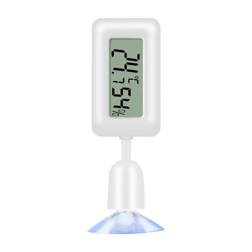 Noctilucent Digital Reptile Thermometer 360° Rotatable with Suction Cup Mini Digital Thermometer Luminous Display ABS