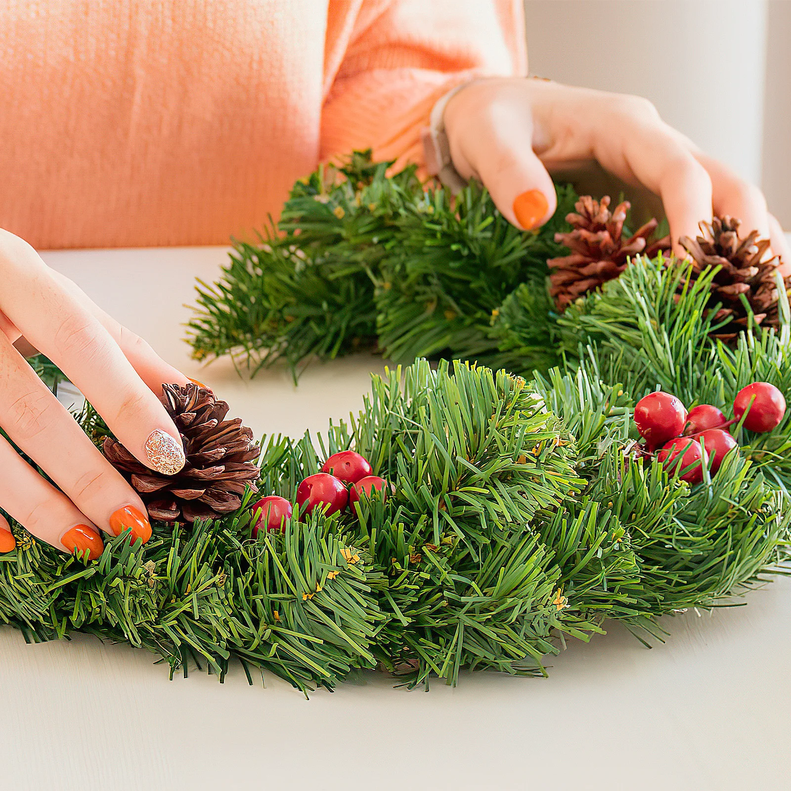 

2Pcs DIY Rattan Wreath Rings for Floral Arrangement Christmas Party Decoration Moon Shaped Wreath Rattan DIY Garland Materials,