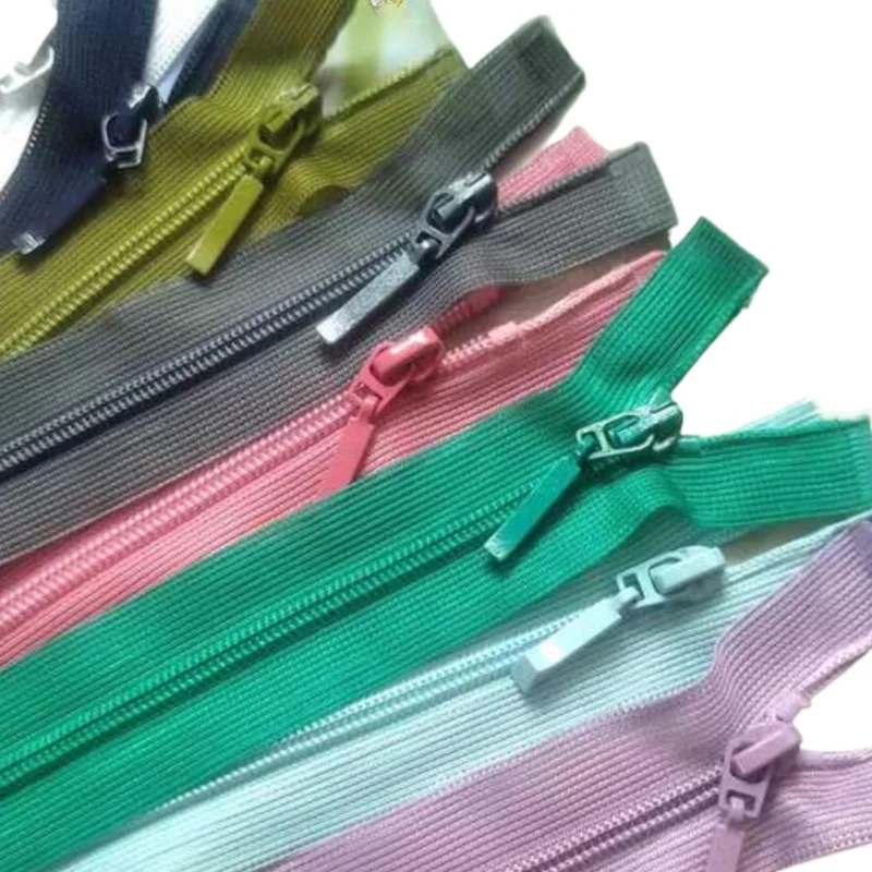 

10 шт./лот 3 # 60 см нейлоновая катушка на молнии, прозрачное кружево, одинарная открытая солнцезащитная шифоновая шелковая тонкая куртка, розовая ремонтная поставка по индивидуальному заказу