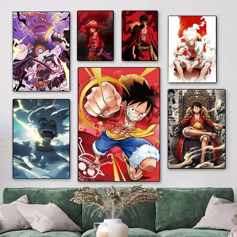 Klassische Anime-Charakter-Poster von M-Monkey D. L-Luffy, HD-Druck, Vintage-Wandkunst, Dekoration für Zuhause, Arbeitszimmer