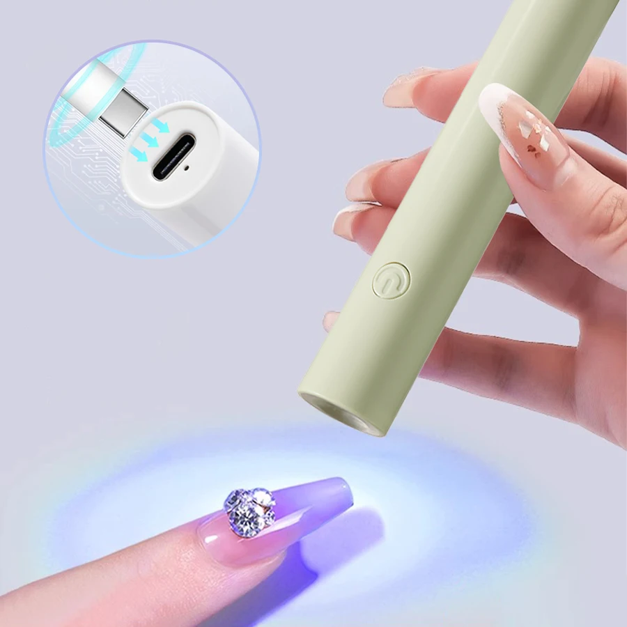مصباح فتحة تعزيز الأظافر الصغير المحمول، مصباح معالجة طلاء الأظافر الجل، مجفف أظافر لاسلكي، صغير ومريح #1