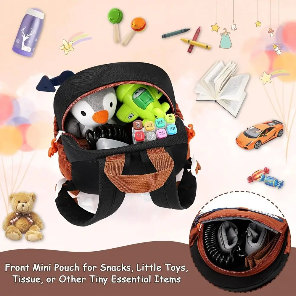 

New Harness Toddler Leash Backpack Anti Lost Wrist Link Excavator Design School Bags Mini Back Pack