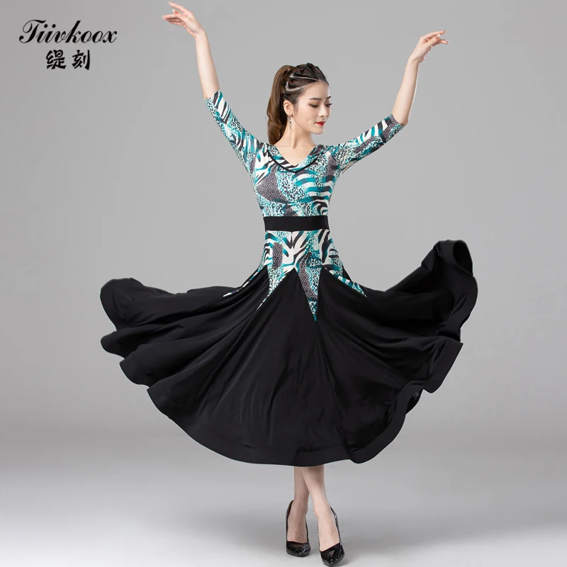 

X5000 Lady Modern Dance Skirt Women's Latin Dance Practice Costume Waltz Dancing Suit Competition Performance Costume