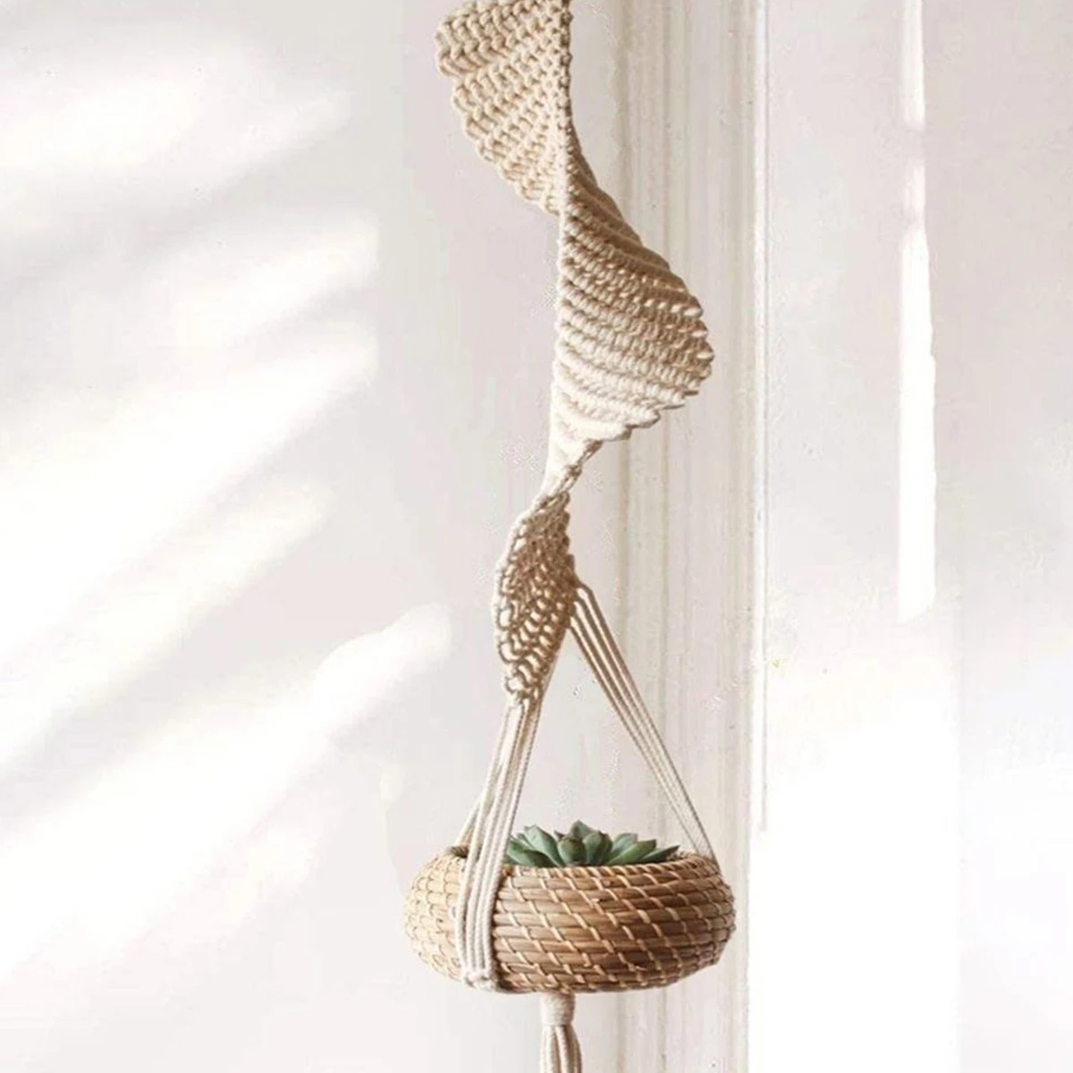 Handmade Macrame Plant Hangers Hanging Cotton Rope Hanging Planter Garden Plant Pot Holder Decor for Indoor Living Room Balcony