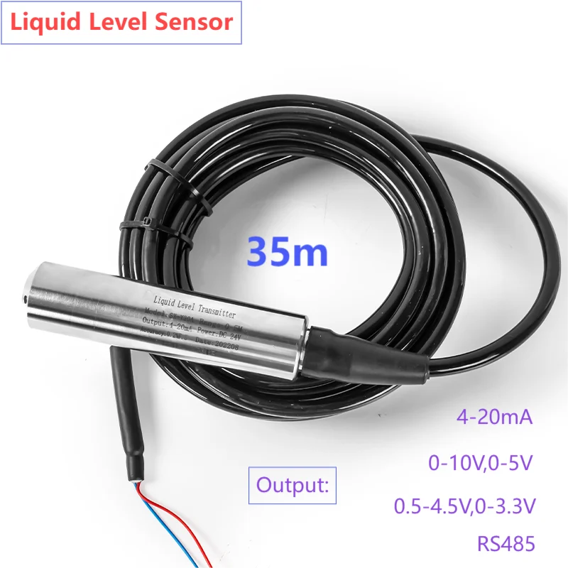 

35M Liquid Level Sensor Transmitter Submersible Liquid Level Sensor 4-20mA 0-10V 0-5V Water Level Meter 0-3.3V 0.5-4.5V