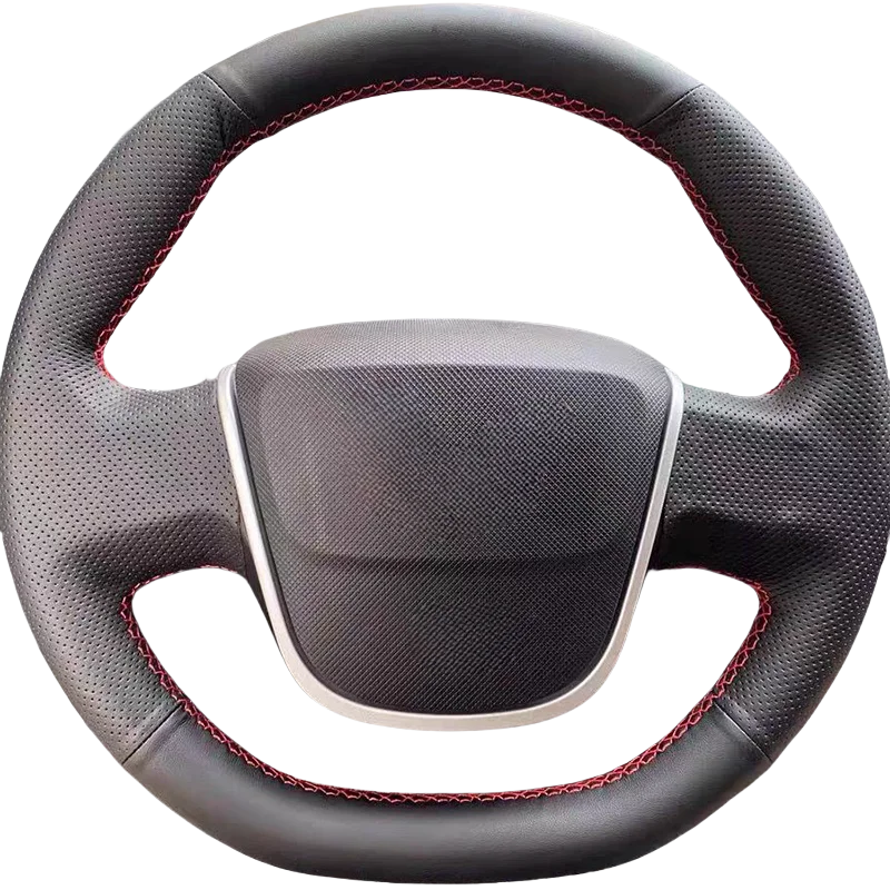 لتقوم بها بنفسك غطاء عجلة قيادة السيارة من الجلد الصناعي الأسود لـ Wuling Hongguang Mini EV S3 PLUS Ari Bruni ملحقات السيارة