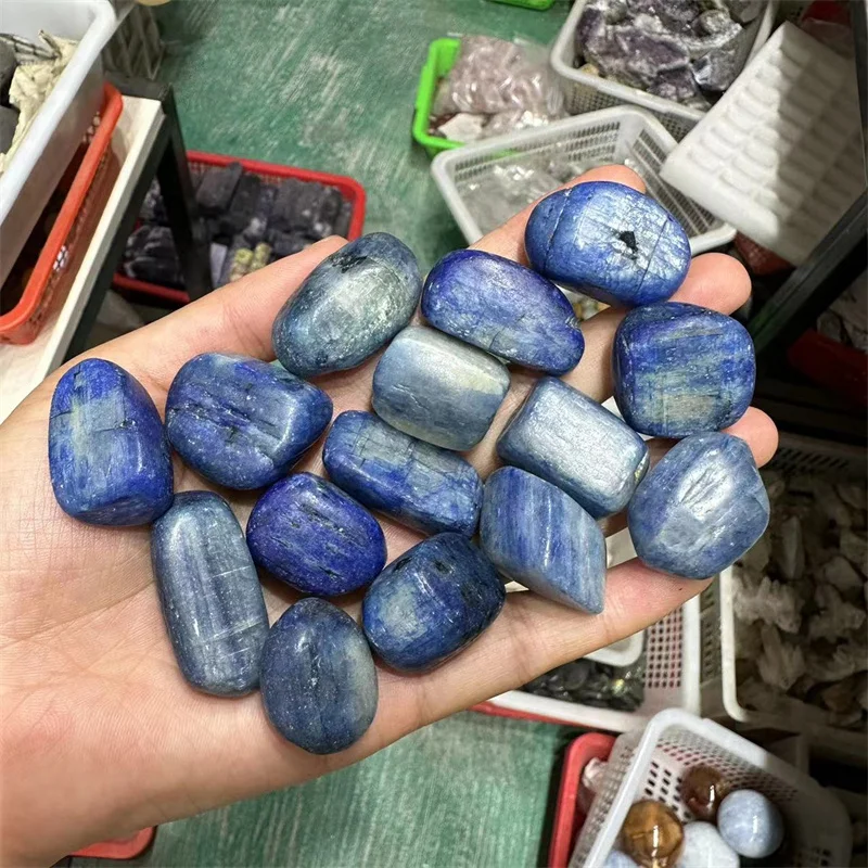 Blue Kyanite Tumbled Stone Natural Gem Polished Quartz Crystal Healing Reiki Gemstone Home Decoration