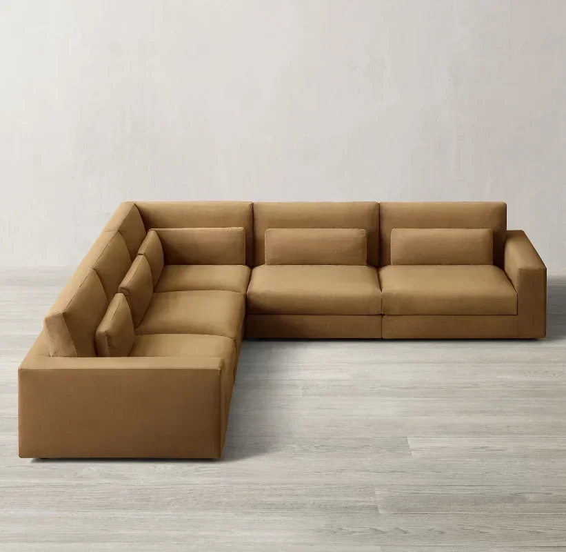 Furniture Rural retro cotton fabric three-person sofa modern and simple